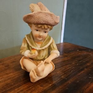 Charming Green and Cream Figurine